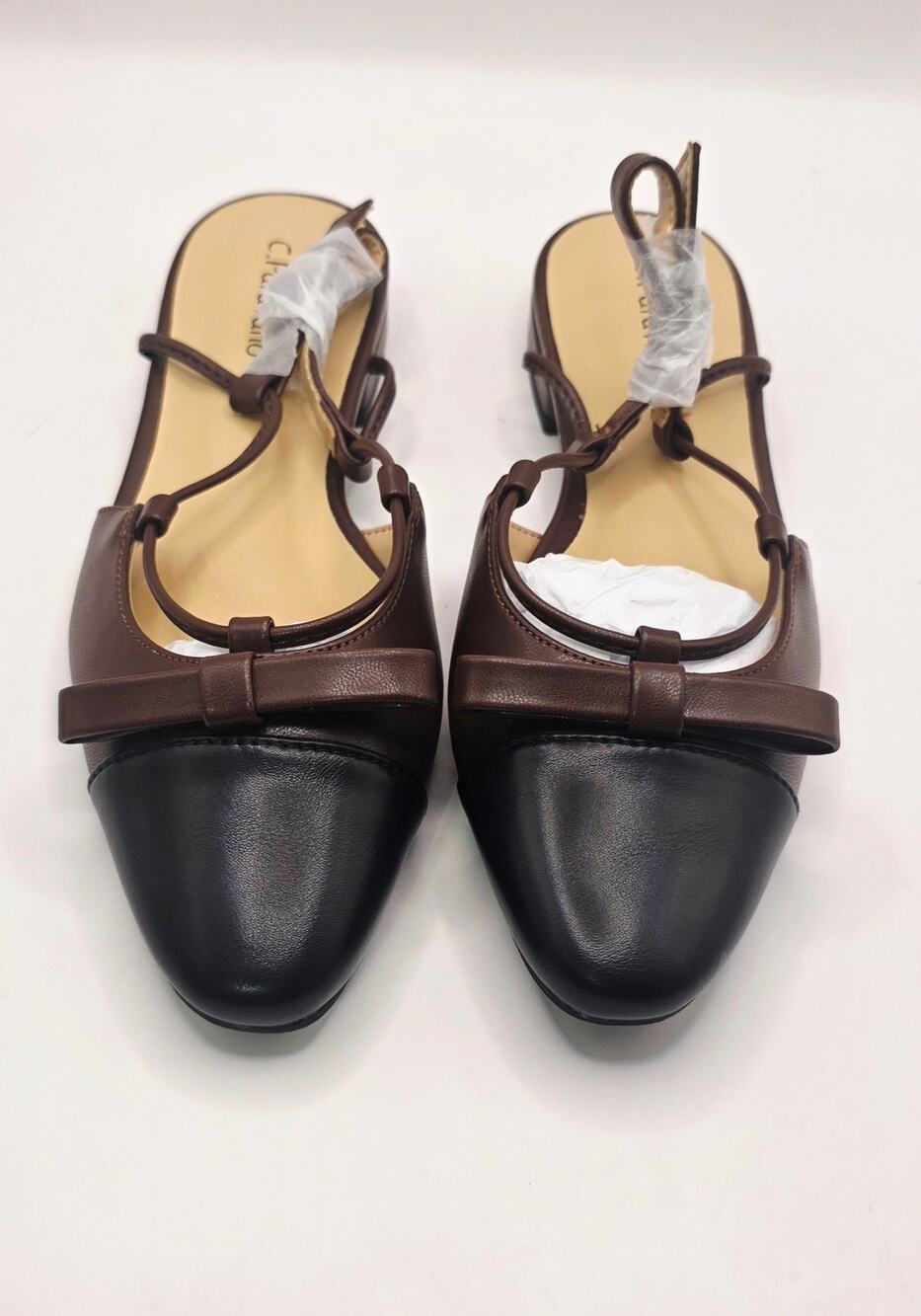 C.Paravano Women’s Pointed Toe Slingback Flats – Closed-Toe Shoes EU 36 US 5.5-6